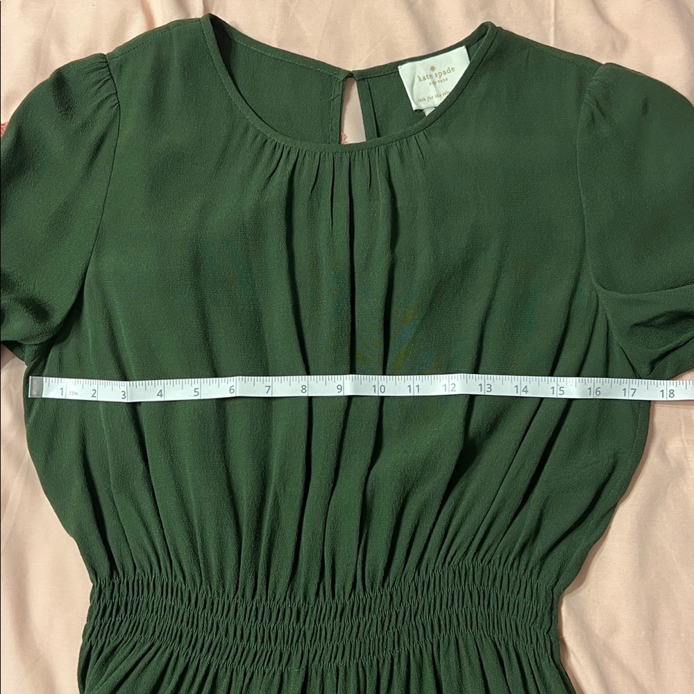 SALE Kate Spade Elegant Olive Green Long Sleeve Pleated Midi Dress, size 8 - Picture 6 of 13